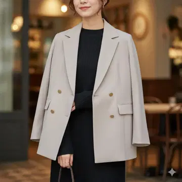 프로포션 바디 드레싱 골드 버튼 더블 테일러드 자켓