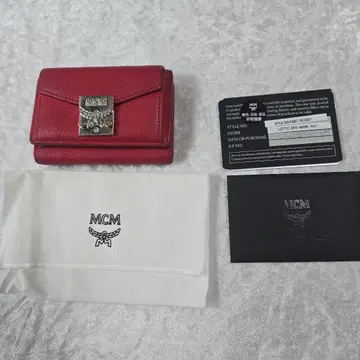 MCM 레드 카프 3단 폴더형 지갑