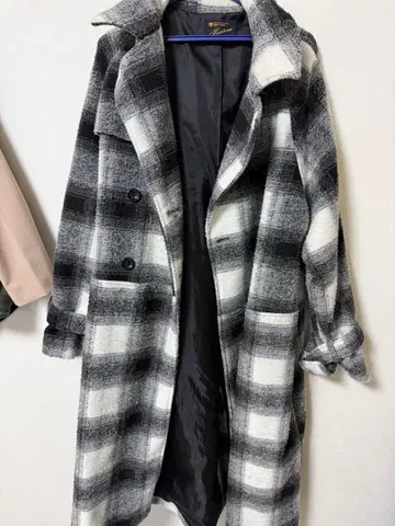 kastane 체크 무늬 롱 코트