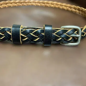 마가렛호웰 가죽 웨빙 벨트 블랙