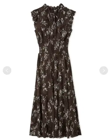 스나이델 프린트 플리츠 허리 셔링 원피스 BRW 0