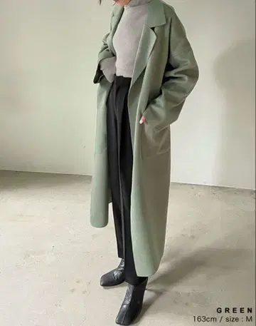 그린 롱 코트 새상품