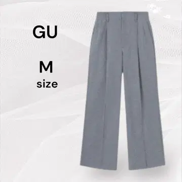 GU 새상품급 브러쉬드 저지 와이드 팬츠 트위드 그레이