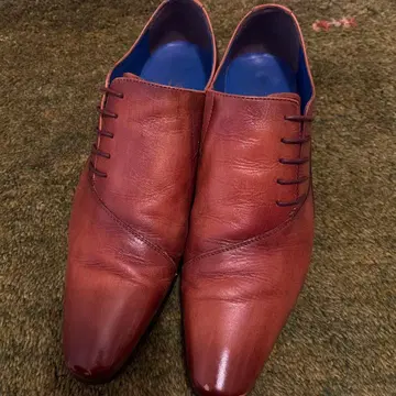브라운 가죽 레이스업 슈즈