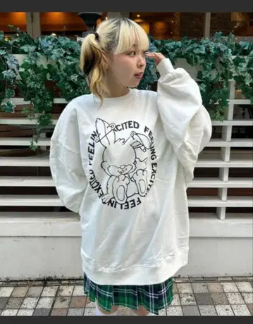 캔디 스트리퍼 맨투맨 원피스