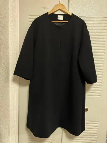 eLLa 에라 블랙 본딩 코트 롱 코트