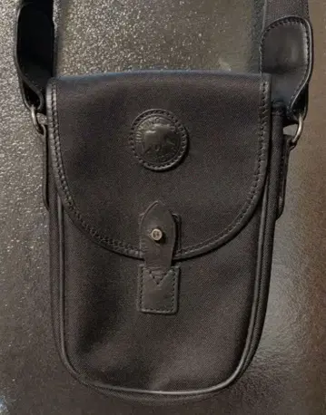 헌팅월드 캔버스 x 가죽 숄더백 블랙