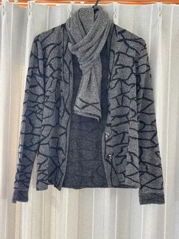 Osserosa 이탈리아제 기하학 패턴 니트 가디건