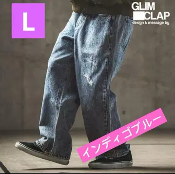 GLIMCLAP wide straight pants 데님 팬츠 L 사이즈
