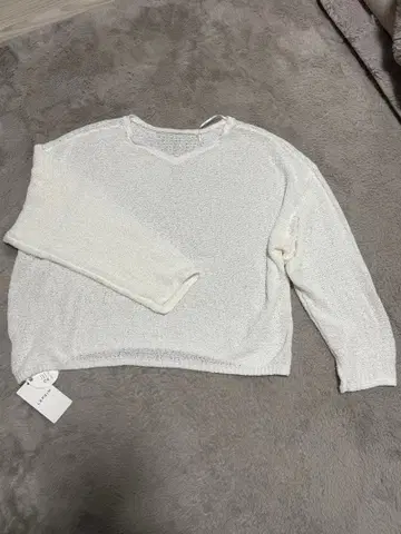 화이트 V넥 니트 2WAY