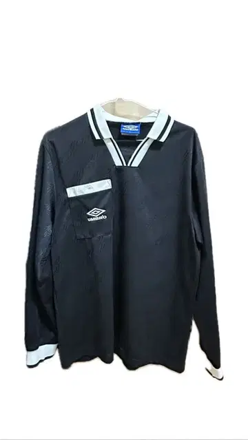 Umbro 블랙 긴팔 피케 셔츠