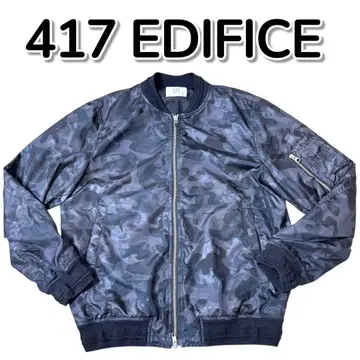 417 EDIFICE 카모 패턴 MA-1 블루종 블랙 카모플라주 M