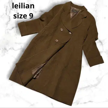 레리안 브라운 더블 브레스트 롱 코트 사이즈 9 울 100% R22