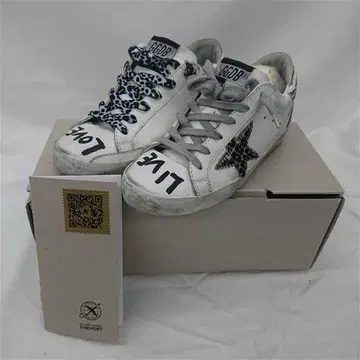 골든 구스 슈퍼스타 레오파드 스타 화이트 스니커즈