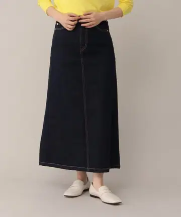 UNTITLED 인디고 데님 롱 스커트 S