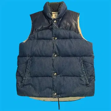 비교적 새상품급 빔즈 별주 레미 리프 콘초 가죽 데님 다운 베스트