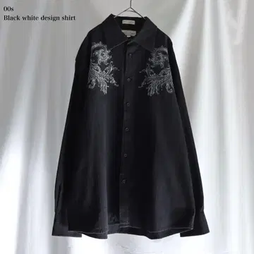 00s 아카이브 블랙 화이트 클래식 셔츠 블랙 모드 Y2K