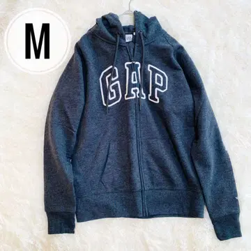 GAP 로고 후드티 집업 후드 부착 M 다크 그레이