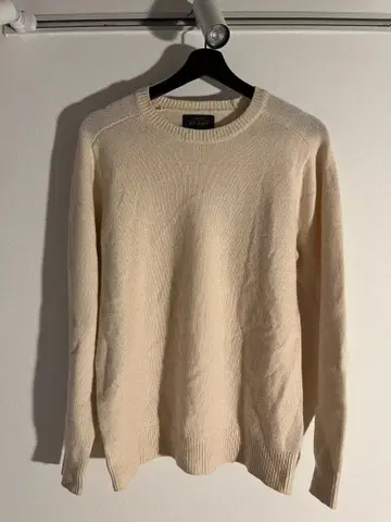 BEAMS 캐시미어 100 크루넥 니트 스웨터 M 크림