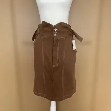 브라운 하이웨스트 타이트 스커트