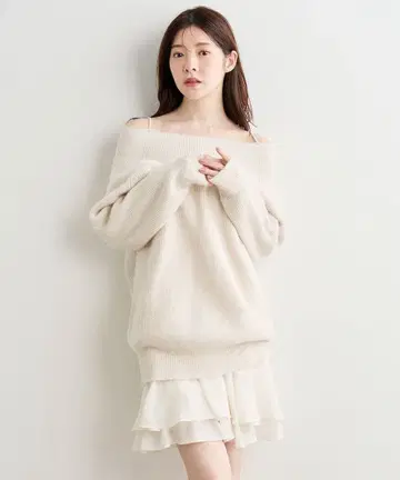 [ COCODEAL ] 라쿤 혼방 니트 미니 원피스