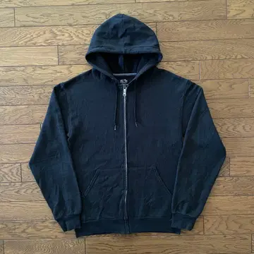 프룻 오브 더 룸 풀 집업 후드티 블랙 무지 S