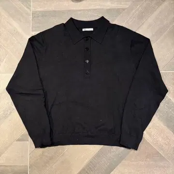 ZARA/자라/스팽글 니트 피케 셔츠/크롭/짧은 기장/새상품급