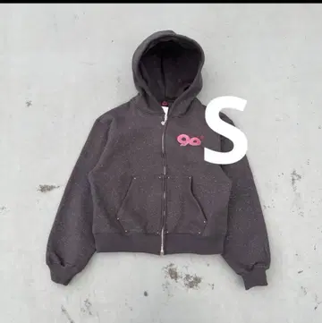 9090girl Logo Glitter Zip Hoodie S