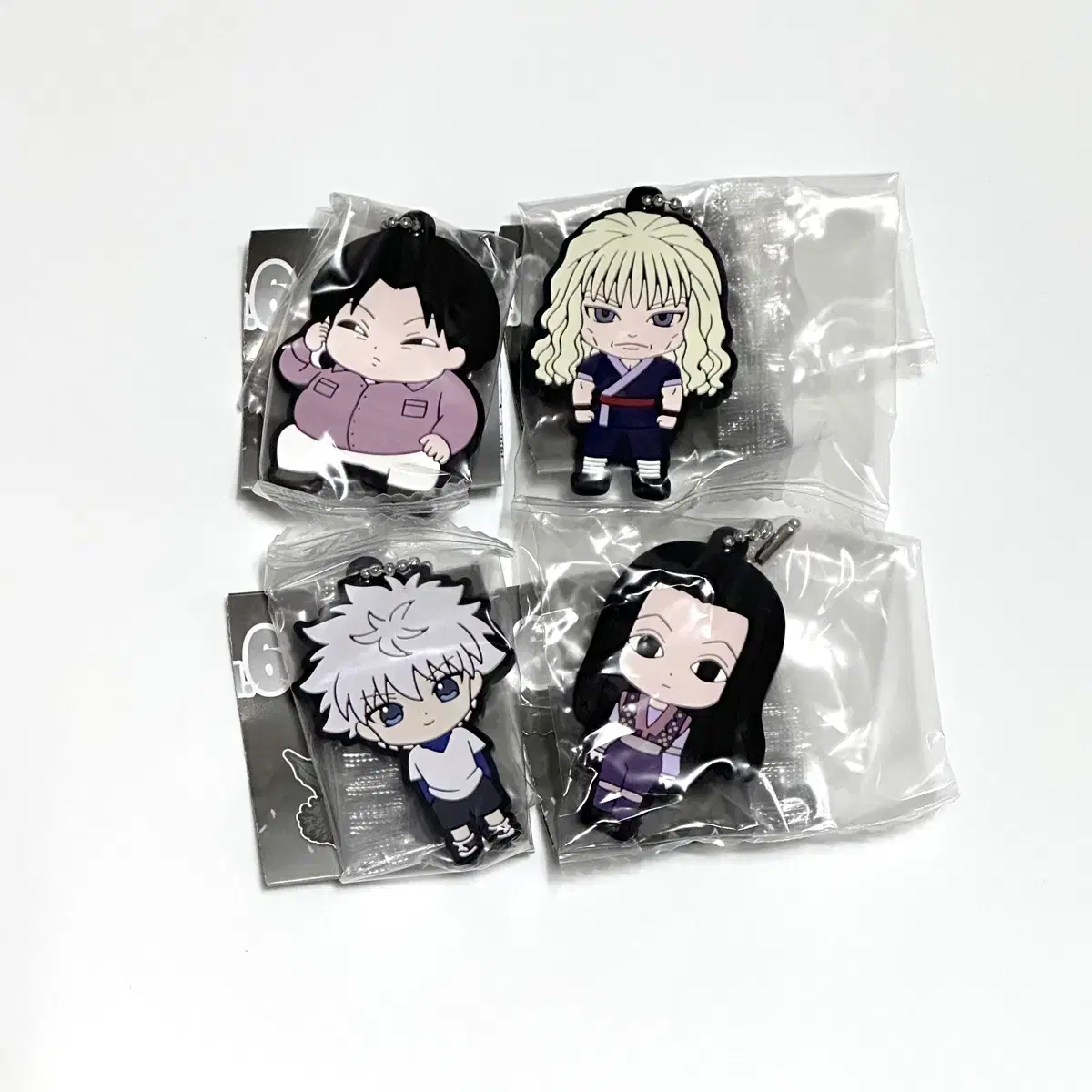 (Set) Hunter x Hunter Rubber Strap Keyring Gacha Killua Illumi Miruki Silver