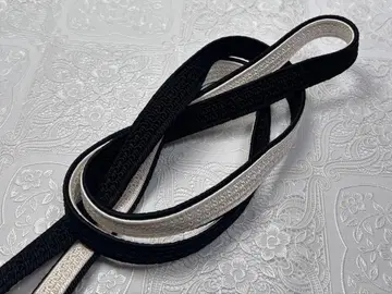 a-946 순수 실크 허리띠 평조 후리소데 성인식 화이트 블랙 2way