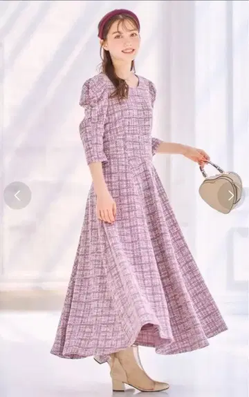 라메 트위드 서큘러 원피스