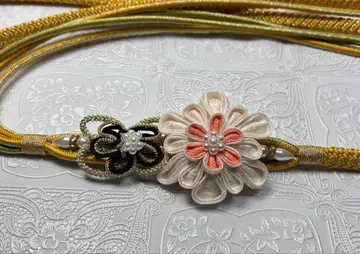 a-949 순수 실크 허리띠 후리소데 성인식 장식 매듭 츠마미세이카 꽃