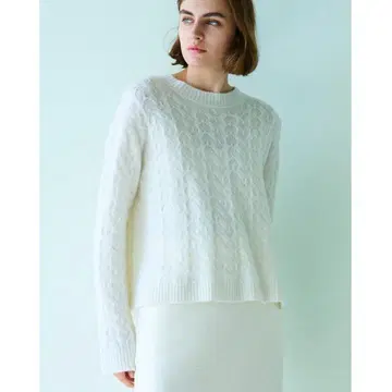 컨디션 최상 Theory luxe 케이블 니트 크루넥 울 블렌드