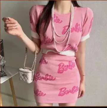 Barbie 반팔 셋업 핑크 새상품급