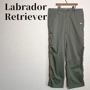 래브라도 리트리버 빅 사이즈 LL 치노 팬츠 캐주얼 로고 자수 카키
