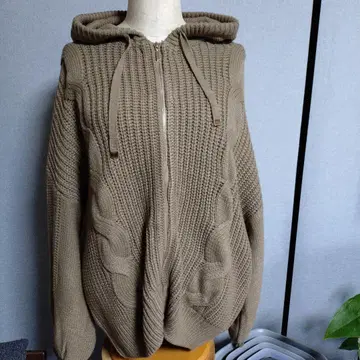 빅 사이즈 re-j 후드 부착 가디건 4L