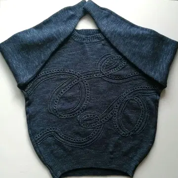 라이카 일본제 입체편 3D 빈티지 니트 네이비 레어