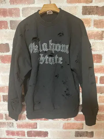새상품급 FREAKS STORE OKLAHOMA 맨투맨 데미지 가공 S
