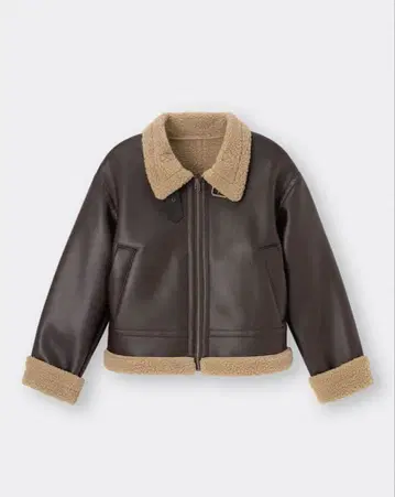 페이크 무스탕 숏 플라이트 자켓 M 사이즈