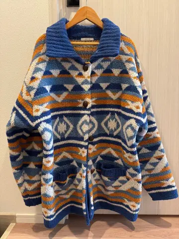 BAYFLOW 기하학 패턴 플리스 가디건 F