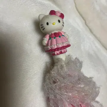 헬로키티 산리오 약 2000년경 어린이 완구 우산 핑크 드레스 리본