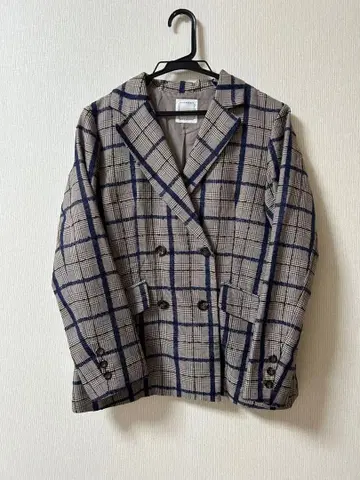 페이지 보이 체크 무늬 자켓