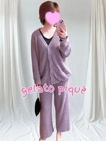 긴팔 복슬복슬 룸웨어 하이웨스트 상하의 세트