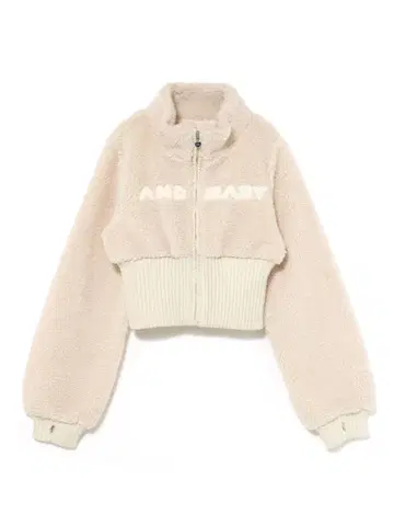 andmary Fluffy zip up jacket ivory