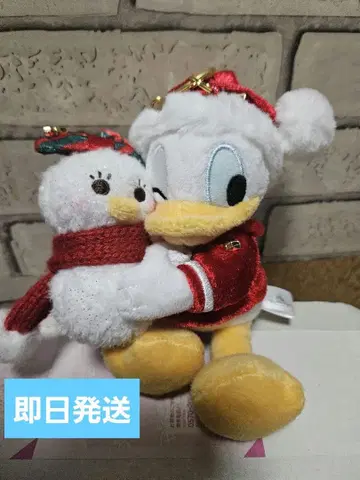 디즈니 스토어 도날드 크리스마스 봉제 인형 키체인