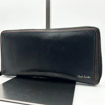 새상품급 폴스미스 장지갑 멀티 스트라이프 스티치 가죽 블랙