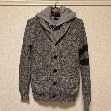 TOMMY HILFIGER 후드 부착 가디건 그레이