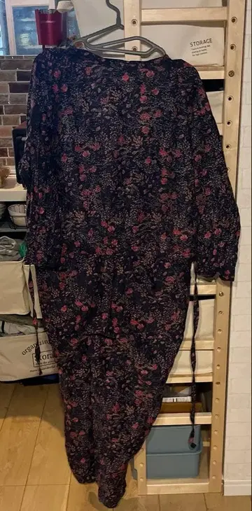 SOIL 꽃무늬 롱 원피스 네이비