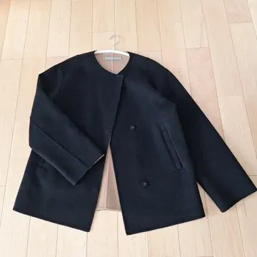 Theory luxe 더블 페이스 자켓 울 캐시미어 혼 블랙 38