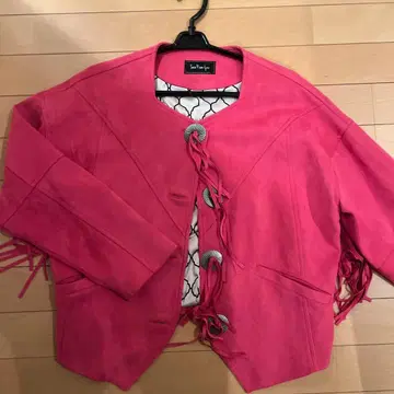 Sea Room Lynn 프린지 노카라 자켓 핑크